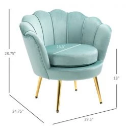 Fauteuil d'appoint éclectique HomCom en velours vert 7 Fauteuil d'appoint éclectique HomCom en velours vert -HOMCOM Soldes 2022 330936624 AlternateImage2 l