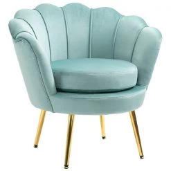 Fauteuil d'appoint éclectique HomCom en velours vert