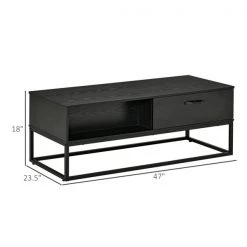 Table d'appoint Homcom avec cadre en acier et plateau en panneaux de particules, rangement inclus, noir 7 Table d'appoint Homcom avec cadre en acier et plateau en panneaux de particules, rangement inclus, noir -HOMCOM Soldes 2022 330948318 AlternateImage2 l