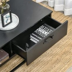 Table d'appoint Homcom avec cadre en acier et plateau en panneaux de particules, rangement inclus, noir 8 Table d'appoint Homcom avec cadre en acier et plateau en panneaux de particules, rangement inclus, noir -HOMCOM Soldes 2022 330948318 AlternateImage3 l
