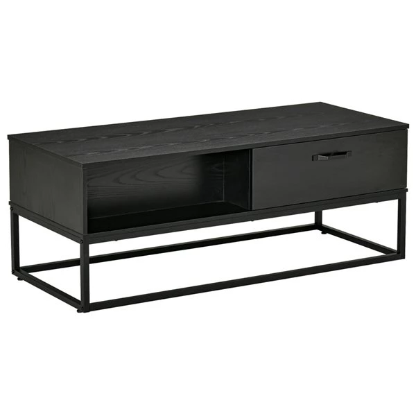 Table d'appoint Homcom avec cadre en acier et plateau en panneaux de particules, rangement inclus, noir 1 Table d'appoint Homcom avec cadre en acier et plateau en panneaux de particules, rangement inclus, noir