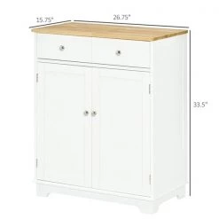 Buffet moderne Homcom en bois d'hévéa avec étagères ajustables, blanc 7 Buffet moderne Homcom en bois d'hévéa avec étagères ajustables, blanc -HOMCOM Soldes 2022 330948329 AlternateImage2 l