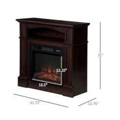 Foyer électrique HomCom de 31,75 po l. brun à DEL -HOMCOM Soldes 2022 330948330 AlternateImage2 l