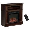 Foyer électrique HomCom de 31,75 po l. brun à DEL