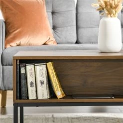 Table d'appoint Homcom avec cadre en acier et plateau en panneaux de particules, rangement inclus, brun 8 Table d'appoint Homcom avec cadre en acier et plateau en panneaux de particules, rangement inclus, brun -HOMCOM Soldes 2022 330948334 AlternateImage3 l