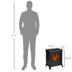 Foyer électrique HomCom noir de 14,25 po l. à DEL -HOMCOM Soldes 2022 330948335 AlternateImage2 l