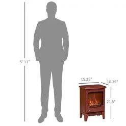 Foyer électrique HomCom rouge de 15,25 po l. à DEL -HOMCOM Soldes 2022 330948349 AlternateImage2 l