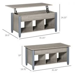 Table d'appoint Homcom en panneaux de particules avec plateau relevable et rangement dissimulé, gris 7 Table d'appoint Homcom en panneaux de particules avec plateau relevable et rangement dissimulé, gris -HOMCOM Soldes 2022 330948350 AlternateImage2 l