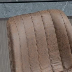 Tabouret rétro à hauteur ajustable Homcom rembourré pivotant en microfibre, brun et noir, lot de 2 -HOMCOM Soldes 2022 330948351 AlternateImage4 l