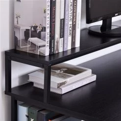 Poste de travail pour ordinateur Homcom de 55 po moderne avec 3 étagères, noir -HOMCOM Soldes 2022 330948352 AlternateImage3 l