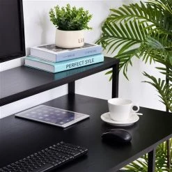 Poste de travail pour ordinateur Homcom de 55 po moderne avec 3 étagères, noir -HOMCOM Soldes 2022 330948352 AlternateImage4 l