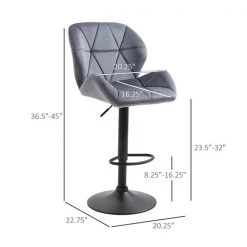 Tabouret de bar à hauteur de comptoir ajustable Homcom rembourré pivotant, gris, lot de 2 7 Tabouret de bar à hauteur de comptoir ajustable Homcom rembourré pivotant, gris, lot de 2 -HOMCOM Soldes 2022 330948353 AlternateImage2 l