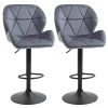 Tabouret de bar à hauteur de comptoir ajustable Homcom rembourré pivotant, gris, lot de 2