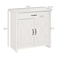 Buffet avec portes de grange Homcom campagnard en MDF, blanc vieilli 7 Buffet avec portes de grange Homcom campagnard en MDF, blanc vieilli -HOMCOM Soldes 2022 330948358 AlternateImage2 l