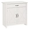 Buffet avec portes de grange Homcom campagnard en MDF, blanc vieilli