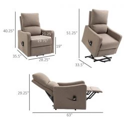 Fauteuil inclinable électrique Homcom en tissu avec repose-pieds, brun 7 Fauteuil inclinable électrique Homcom en tissu avec repose-pieds, brun -HOMCOM Soldes 2022 330948361 AlternateImage2 l