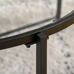 Table d'appoint ronde Homcom avec cadre en métal noir et plateau en verre trempé -HOMCOM Soldes 2022 330948362 AlternateImage3 l