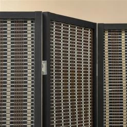 Cloison d'intimité pliante Homcom à 4 panneaux en bambou, brun -HOMCOM Soldes 2022 330948365 AlternateImage4 l