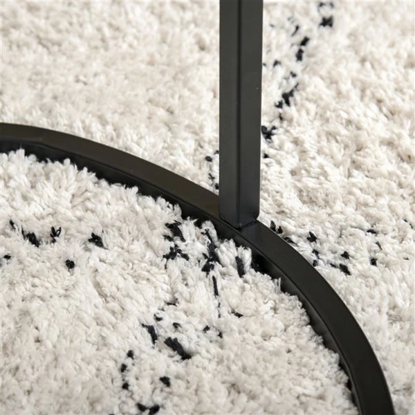 Tables d'appoint gigognes Homcom avec plateau en verre tempéré et structure de métal noir, ens. de 2 4 Tables d'appoint gigognes Homcom avec plateau en verre tempéré et structure de métal noir, ens. de 2 – Image 4