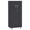 Armoire avec serrure Homcom à 3 étagères, panneaux de particules et acier, gris foncé
