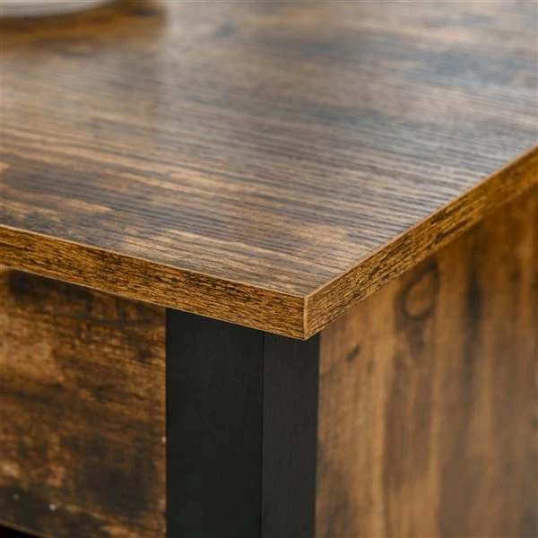 Table d'appoint Homcom en panneaux de particules avec plateau relevable et rangement dissimulé, fini brun 5 Table d'appoint Homcom en panneaux de particules avec plateau relevable et rangement dissimulé, fini brun – Image 5