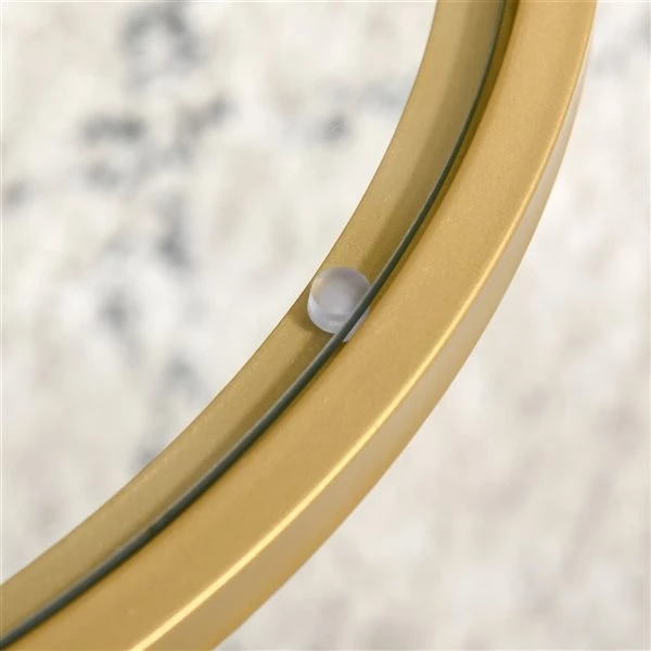 Tables d'appoint gigognes Homcom avec plateau en verre tempéré et structure de métal or, ens. de 2 3 Tables d'appoint gigognes Homcom avec plateau en verre tempéré et structure de métal or, ens. de 2 – Image 3