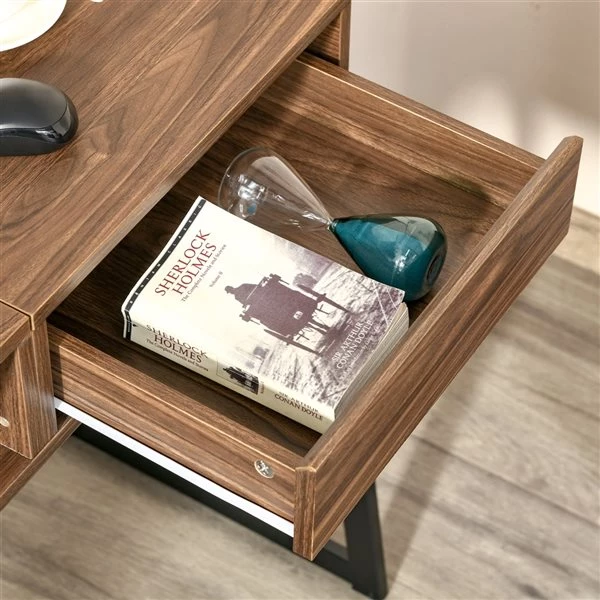 Poste de travail pour ordinateur Homcom compacte de 47,25 po moderne, noir/noyer 4 Poste de travail pour ordinateur Homcom compacte de 47,25 po moderne, noir/noyer – Image 4