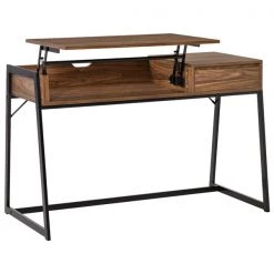 Poste de travail pour ordinateur Homcom compacte de 47,25 po moderne, noir/noyer