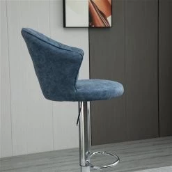Tabouret de bar à hauteur ajustable Homcom rembourré pivotant avec dossier coquillage, bleu, lot de 2 -HOMCOM Soldes 2022 330948381 AlternateImage4 l