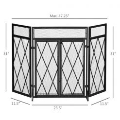 Pare-étincelles plat HomCom en acier noir à 3 panneaux et 2 portes de 47,25 po 7 Pare-étincelles plat HomCom en acier noir à 3 panneaux et 2 portes de 47,25 po -HOMCOM Soldes 2022 330948382 AlternateImage2 l