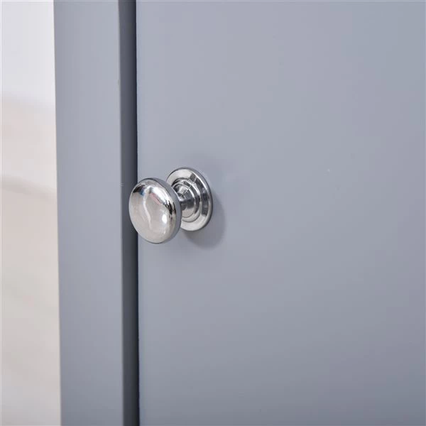 Table d'appoint rectangulaire Homcom à 3 étages en bois avec tablettes ajustables, gris 5 Table d'appoint rectangulaire Homcom à 3 étages en bois avec tablettes ajustables, gris – Image 5