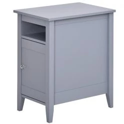 Table d'appoint rectangulaire Homcom à 3 étages en bois avec tablettes ajustables, gris