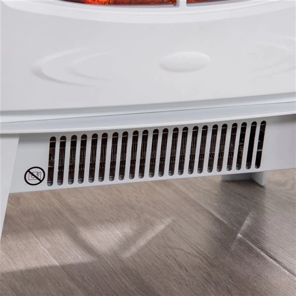 Foyer électrique HomCom blanc de 15,25 po l. à DEL 5 Foyer électrique HomCom blanc de 15,25 po l. à DEL – Image 5