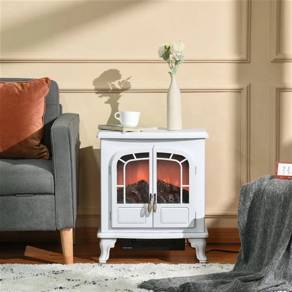 Foyer électrique HomCom blanc de 20 po l. à DEL 2 Foyer électrique HomCom blanc de 20 po l. à DEL – Image 2