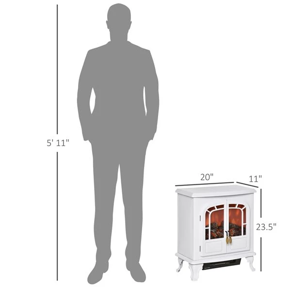 Foyer électrique HomCom blanc de 20 po l. à DEL 3 Foyer électrique HomCom blanc de 20 po l. à DEL – Image 3