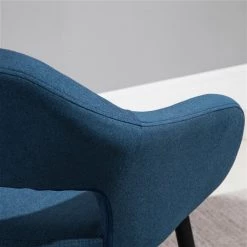 Tabouret à hauteur de comptoir Homcom rembourré en lin avec repose-pieds, bleu -HOMCOM Soldes 2022 330948396 AlternateImage3 l