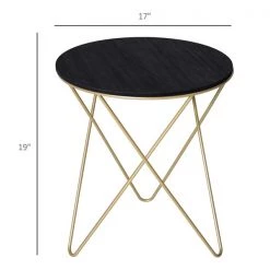 Table d'appoint ronde Homcom avec cadre en métal et plateau en MDF, noir et or 7 Table d'appoint ronde Homcom avec cadre en métal et plateau en MDF, noir et or -HOMCOM Soldes 2022 330948397 AlternateImage2 l