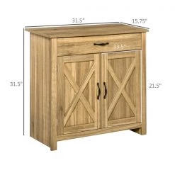 Buffet avec portes de grange Homcom campagnard en MDF, brun 7 Buffet avec portes de grange Homcom campagnard en MDF, brun -HOMCOM Soldes 2022 330948398 AlternateImage2 l