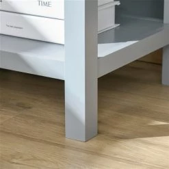 Table d'appoint rectangulaire Homcom en bois avec 1 tiroir et une étagère ouverte, gris -HOMCOM Soldes 2022 330948414 AlternateImage4 l