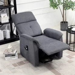 Fauteuil inclinable électrique Homcom en tissu avec repose-pieds, gris -HOMCOM Soldes 2022 330948416 AlternateImage3 l