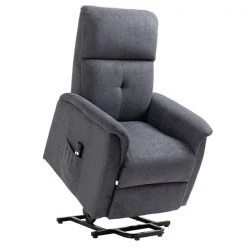 Fauteuil inclinable électrique Homcom en tissu avec repose-pieds, gris