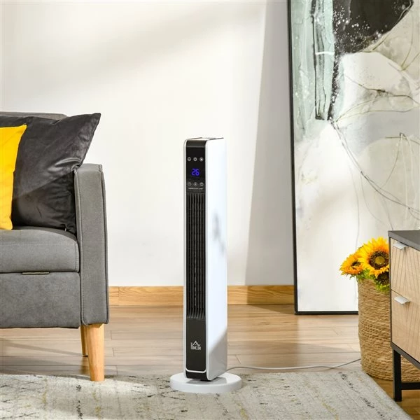 Radiateur électrique vertical en céramique HomCom intérieur blanc de 1500 watts, télécommande incluse 2 Radiateur électrique vertical en céramique HomCom intérieur blanc de 1500 watts, télécommande incluse – Image 2