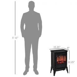 Foyer électrique autoportant HomCom noir de 15,25 po l. à DEL -HOMCOM Soldes 2022 330948422 AlternateImage2 l