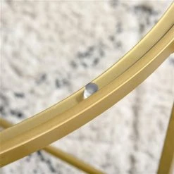 Table d'appoint ronde Homcom avec cadre en métal doré et plateau en verre trempé 8 Table d'appoint ronde Homcom avec cadre en métal doré et plateau en verre trempé -HOMCOM Soldes 2022 330948429 AlternateImage3 l