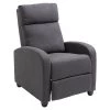 Fauteuil inclinable manuel Homcom en tissu, gris foncé
