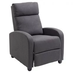 Fauteuil inclinable manuel Homcom en tissu, gris foncé