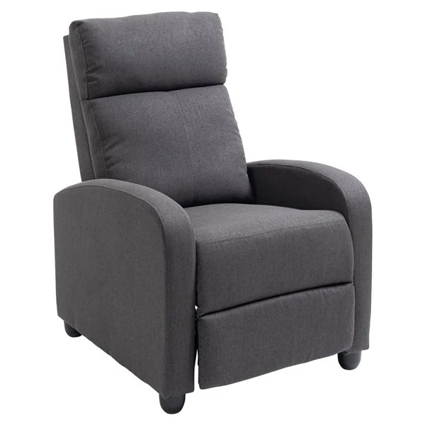Fauteuil inclinable manuel Homcom en tissu, gris foncé 1 Fauteuil inclinable manuel Homcom en tissu, gris foncé