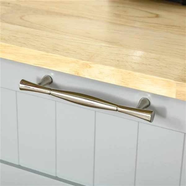 Îlot de cuisine HomCom avec base en bois gris et dessus en bois d'hévéa (47,75 po x 18 po x 35,75 po) 5 Îlot de cuisine HomCom avec base en bois gris et dessus en bois d'hévéa (47,75 po x 18 po x 35,75 po) – Image 5