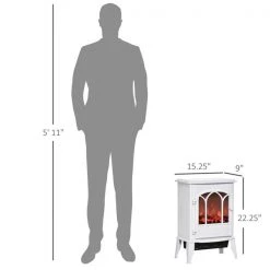 Foyer électrique autoportant HomCom blanc de 15,25 po l. à DEL -HOMCOM Soldes 2022 330948444 AlternateImage2 l