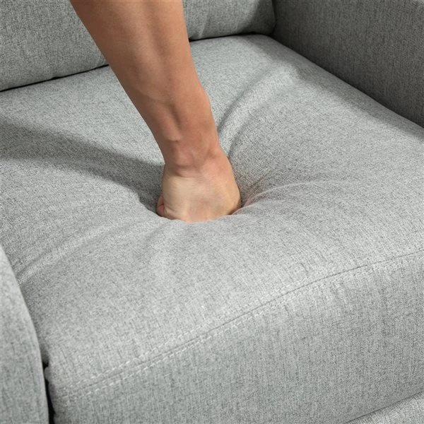 Fauteuil inclinable manuel Homcom en tissu, gris clair 5 Fauteuil inclinable manuel Homcom en tissu, gris clair – Image 5